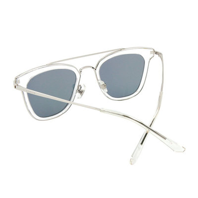HORIEN 雙桿設計套圈個性款太陽眼鏡♦銀透白