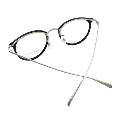 CHARMANT β-鈦 金屬魅力貓眼框眼鏡✦銀霧黑