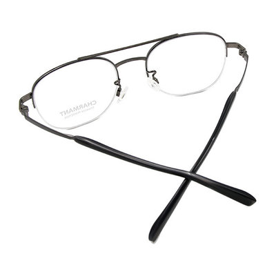 CHARMANT β-鈦 文青雙桿金屬鏡框眼鏡✦鐵灰