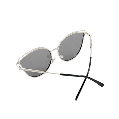 K-DESIGN19▼知性狂野貓眼框墨鏡  流光銀