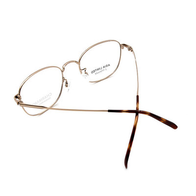 CHARMANT β-鈦 簡約波士頓框眼鏡 ▏玳瑁棕/金