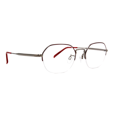 CHARMANT  知性簡約多邊型眉框眼鏡 ▏微醺紅