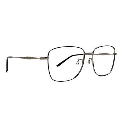 CHARMANT  雅緻紋雕大方框眼鏡 ▏鋼質灰