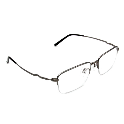 CHARMANT  透視曲線方型眉框眼鏡 ▏粹煉銀