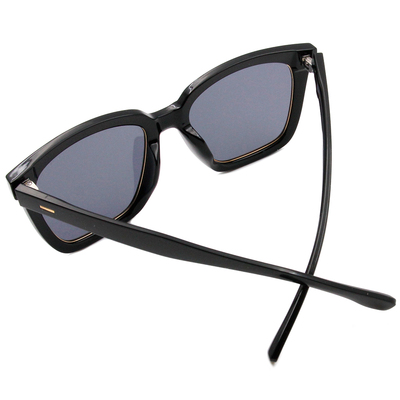 HORIEN 時尚酷炫大方框太陽眼鏡  ☀ 鑲金黑