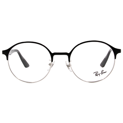 Ray Ban l 學院風範眉型圓框眼鏡 鋼質黑