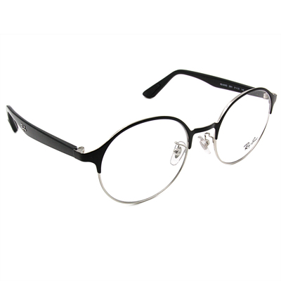 Ray Ban | 時尚圓型眉框眼鏡 亮黑