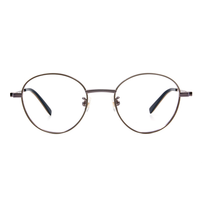 Selecta | 高貴氣質撞色圓框眼鏡 鈦金銀