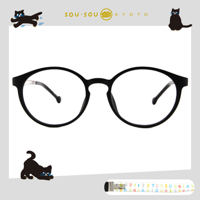 SOU・SOU l 排列數字 波士頓框眼鏡✿霧面黑