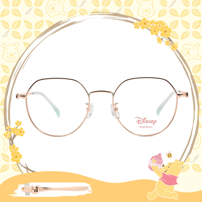 Disney-粉萌季 l 維尼的蜂蜜罐 多邊框眼鏡 粉嫩綠