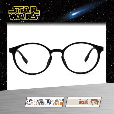 Star Wars：手繪莉亞公主 圓框眼鏡︱亮黑