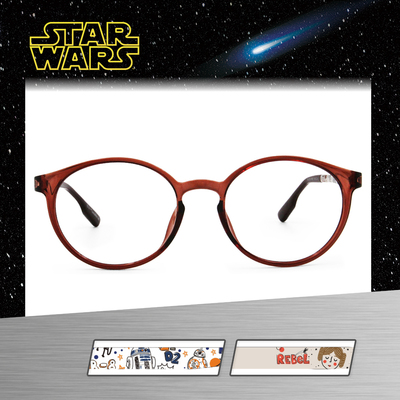 Star Wars：手繪莉亞公主 圓框眼鏡︱透紅