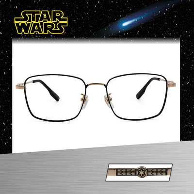 Star Wars：銀河帝國國徽 長方框眼鏡︱黑金