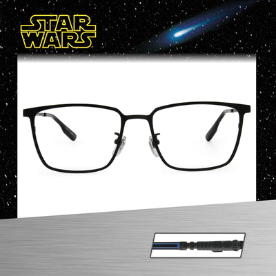 Star Wars：原力光劍 路克·天行者 長方框眼鏡︱鐵黑