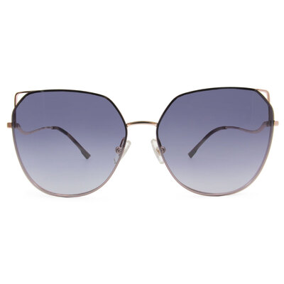 HORIEN 率性邊角簍空造型墨鏡 漸層藍