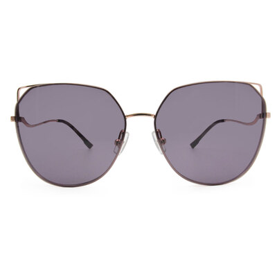 HORIEN 率性邊角簍空造型墨鏡 冰晶紫