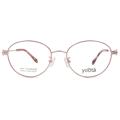 YOOTA | 花磚造型橢圓框眼鏡 玫瑰金