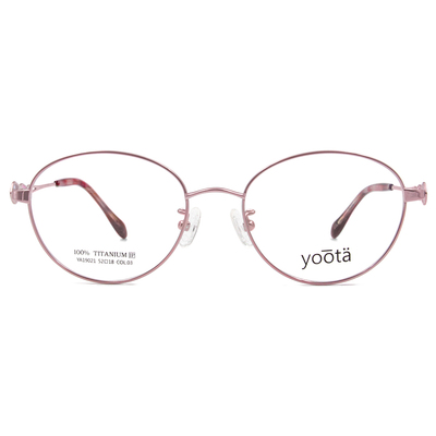 YOOTA | 花磚造型橢圓框眼鏡 紫嫩粉