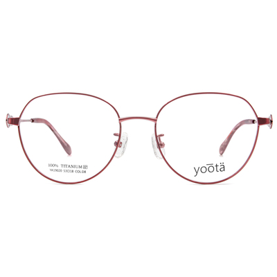 YOOTA | 花磚造型圓框眼鏡 紫玫粉
