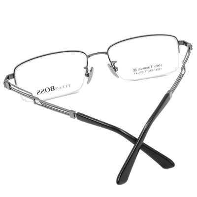 TITAN | 時尚流線半框眼鏡 時尚銀