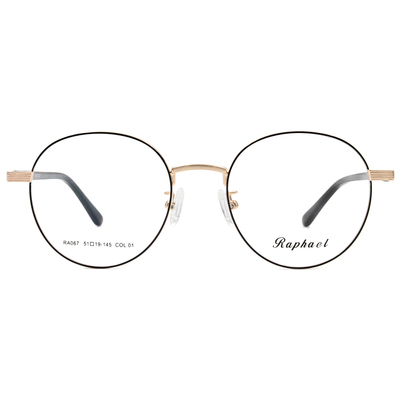 RAPHAEL | 壓紋造型圓框眼鏡 黑金色