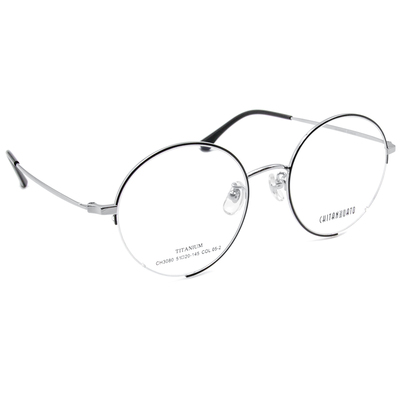 CHITANNOATO | 半框造型圓框眼鏡 黑銀色