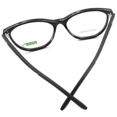 PUMA l 前衛造型橢圓框眼鏡 亮眼黑