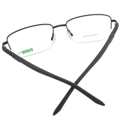 PUMA l 雅痞風格半框眼鏡 經典黑 