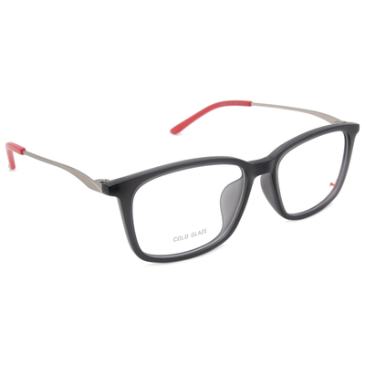 PUMA l 流線造型方框眼鏡 霧黑/蘋果色