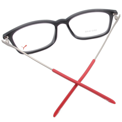 PUMA l 流線造型方框眼鏡 霧黑/蘋果色