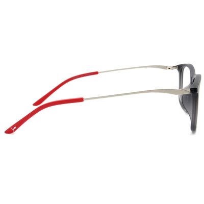 PUMA l 流線造型方框眼鏡 霧黑/蘋果色