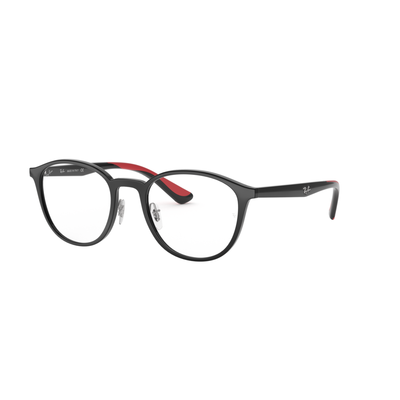 Ray Ban l 自信大方圓框眼鏡 睿智黑/紅
