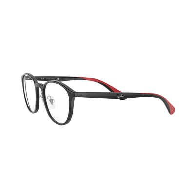 Ray Ban l 自信大方圓框眼鏡 睿智黑/紅