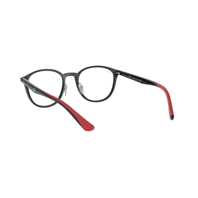 Ray Ban l 自信大方圓框眼鏡 睿智黑/紅