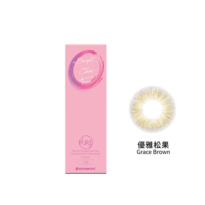 純粹氧矽水膠彩色日拋隱形眼鏡-優雅松果(10片裝)