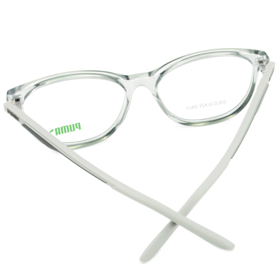 PUMA l 前衛造型橢圓框眼鏡 透明灰
