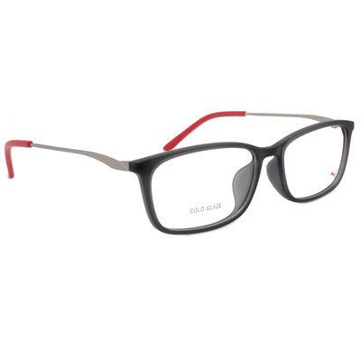 PUMA l 細邊流線方框眼鏡 霧面黑/紅