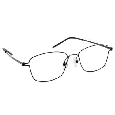 極．纖細輕款｜都會時尚方框眼鏡 鋼質黑
