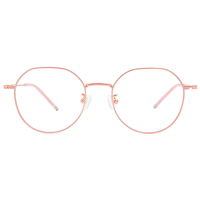 極．纖細輕款｜質感極細邊圓框眼鏡 玫瑰金/粉