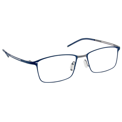 極．纖細輕款｜輕彈造型長方框眼鏡 霧灰藍