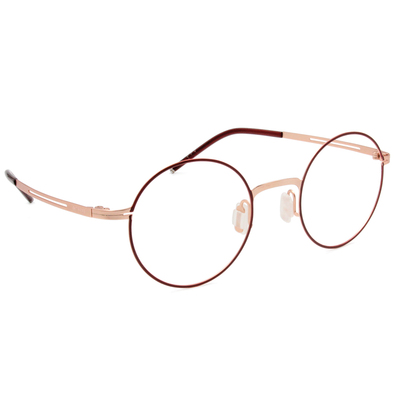 極．纖細輕款｜輕彈造型圓框眼鏡 殷紅/玫瑰金