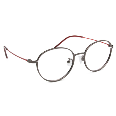 極．纖細輕款｜造型波士頓框眼鏡 霧灰/紅