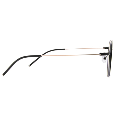 極．纖細輕款｜造型多邊圓框眼鏡 經典霧黑/白