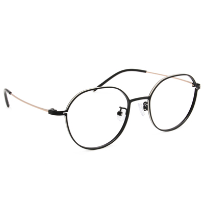 極．纖細輕款｜造型多邊圓框眼鏡 經典霧黑/白