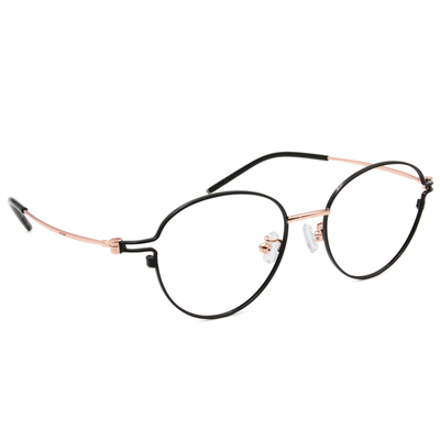 極．纖細輕款｜輕盈舒適波士頓框眼鏡 玄黑/金