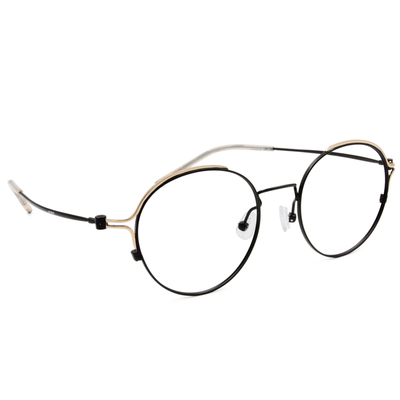 極．纖細輕款｜線圈造型波士頓框眼鏡 質感黑/金