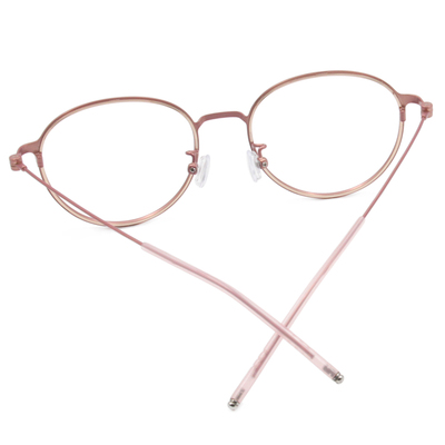 極．纖細輕款｜金圈極細邊波士頓框眼鏡 氣質粉