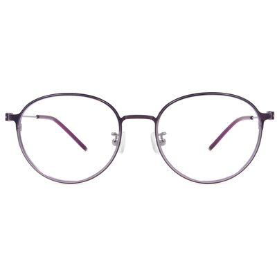 極．纖細輕款｜銀圈極細邊波士頓框眼鏡 新貴紫