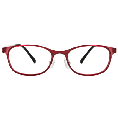 極．纖細輕款｜輕巧優雅長方框眼鏡 深莓紅