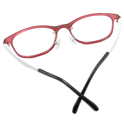 極．纖細輕款｜輕巧優雅長方框眼鏡 深莓紅